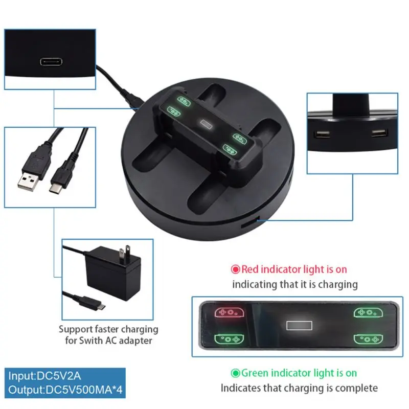 Зарядная док-станция зарядное устройство 4 в 1 USB подставка держатель для