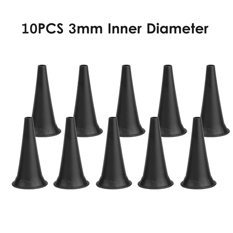 10PCS 3mm Size 10 шт./лот медицинский многоразовый Otoscopio Non Disposabe Specula Otoscope аксессуар ушной отоскоп насадка конус Speculum для отоскопа - Цвет: 10PCS 3mm Size