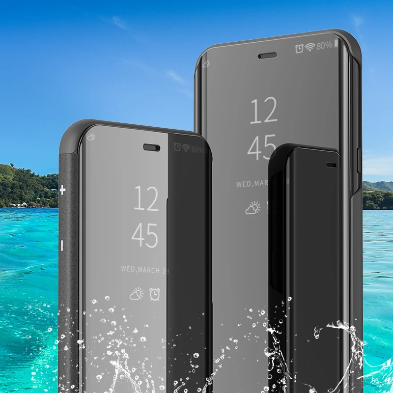 Умный зеркальный чехол для samsung Galaxy J6 плюс роскошный защитный книжка из