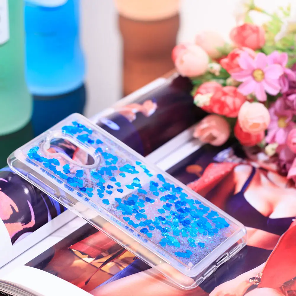 Зыбучий песок чехол для телефона Huawei Honor 6C 6 C DIG-L21HN динамический жидкий сердечко