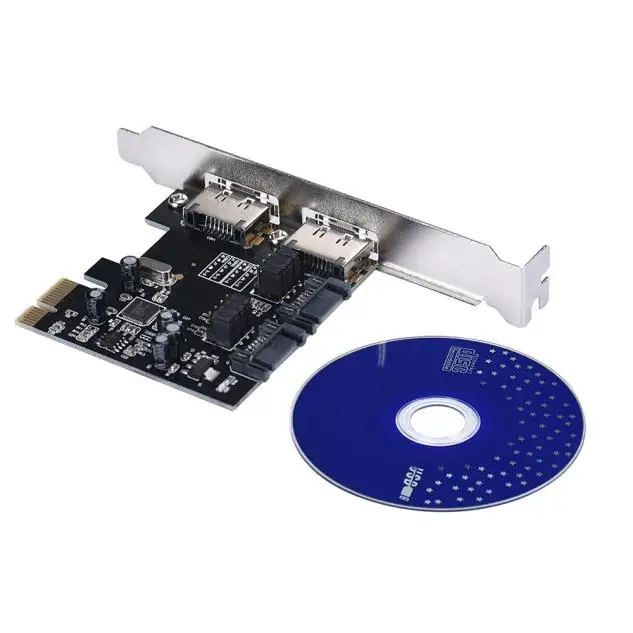 2 SATA eSATA 6 Гбит/с 3 0 на PCI E Экспресс адаптер для карт управления конвертер III порта