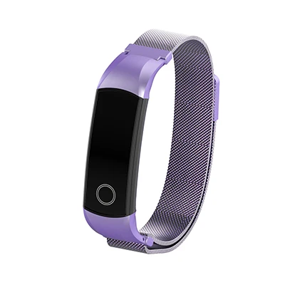 Для honor band 4 5 металлический ремешок сменный Браслет для huawei honor band 4 умный браслет из нержавеющей стали магнитный всасывающий браслет - Цвет: Light purple strap