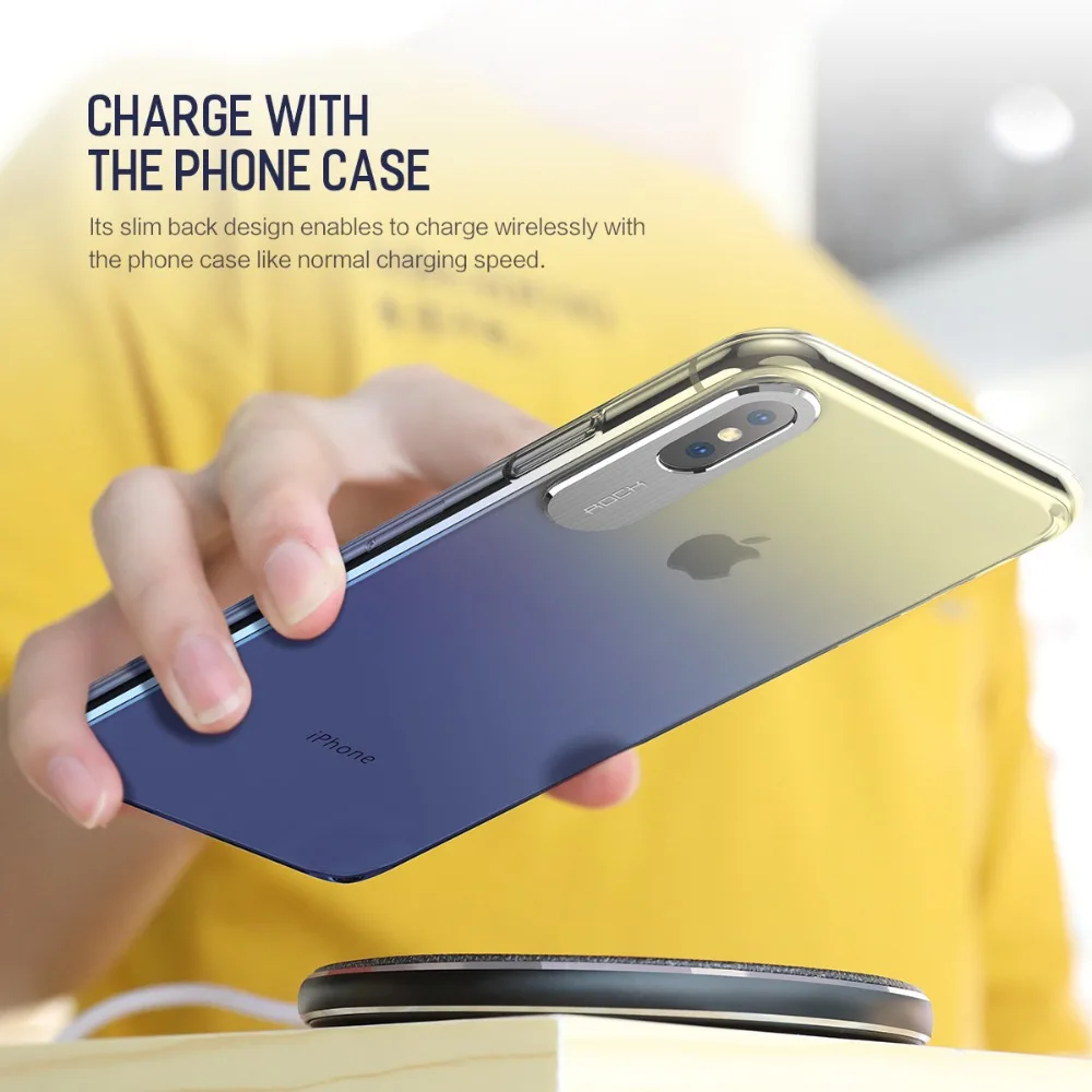 Градиентный чехол ROCK для Apple iphone X XS Max XR, роскошный тонкий прозрачный защитный чехол для iphone XR XS, прозрачный чехол