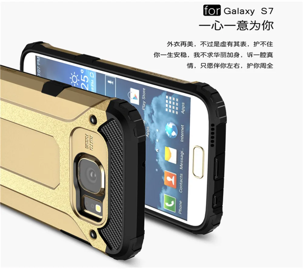 For Samsung Galaxy S7 Back Cover Dual Layer Hard PC &amp Premium TPU Hybrid Shockproof Anti-Scratch Armor Protective Phone Cases |