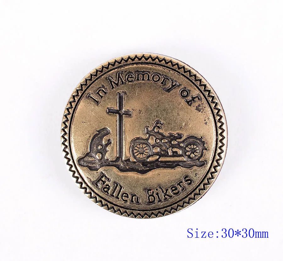 10X30 мм латунный Байкерский мотоцикл CONCHOS в памяти павших байкеров CHICAGO винт