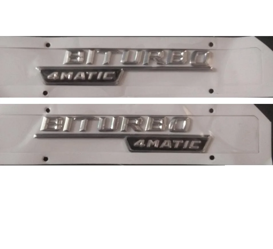 Хром "BITURBO 4matic" ABS Пластик багажник автомобиля сзади Буквы Знак Эмблемы Наклейка Стикеры для Mercedes Benz AMG