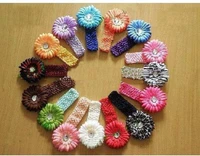 500pcs 4 Gerbera Childrens Hair Accessories baby Girls Flower Clip  15 Hair Headband