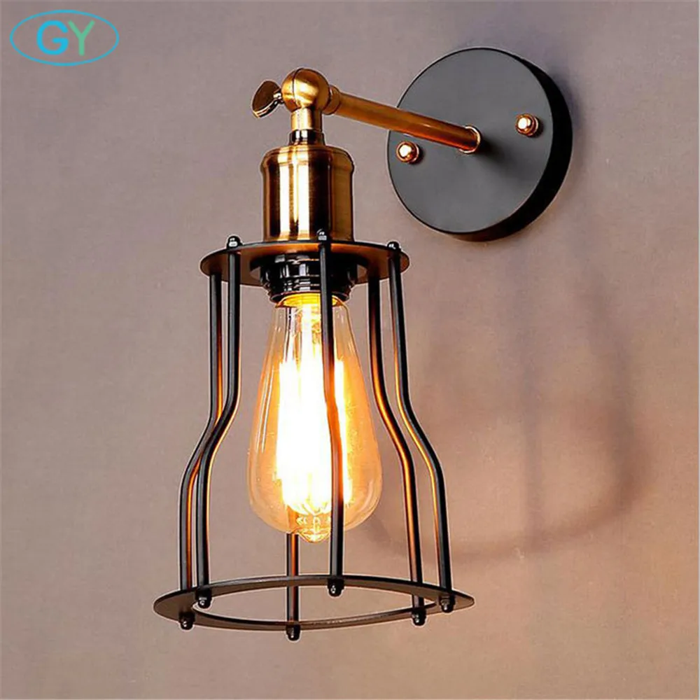 Винтажное настенное бра Эдисона с железной латунной головкой|applique murale luminaire|wall