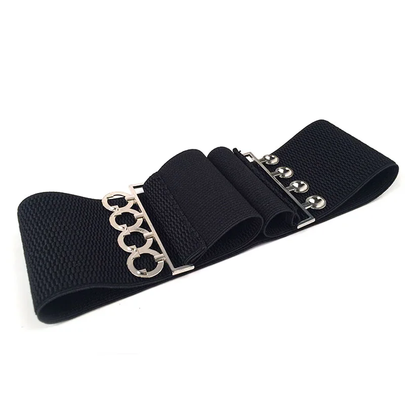 Модный винтажный женский эластичный пояс с металлической пряжкой широкий