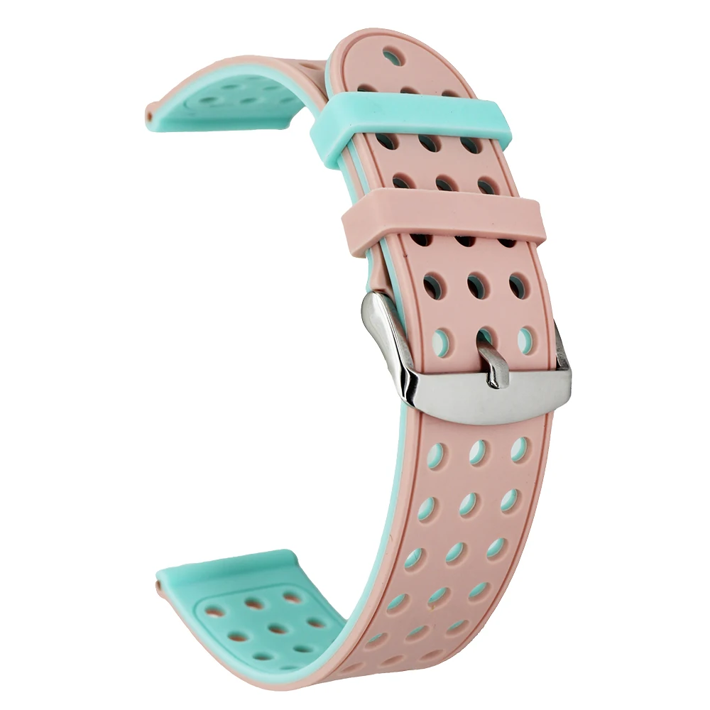 Silicone Rubber Watch Band 18mm 20mm 22mm 24mm for Breitling Strap Wrist Bracelet Loop Belt Black Red Green Grey Pink + Pin