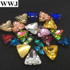 18 мм 23 мм треугольная форма стекло Кристалл пришить на золотой коготь горный хрусталь Высокое качество пришить бусы платье Изготовление ювелирных изделий