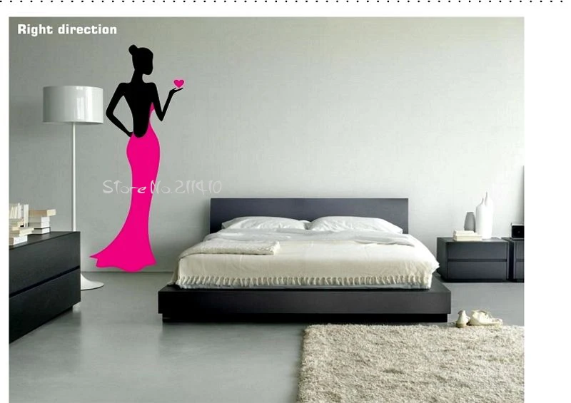 Модные женские красные длинные наклейки на стену вечернего платья домашний