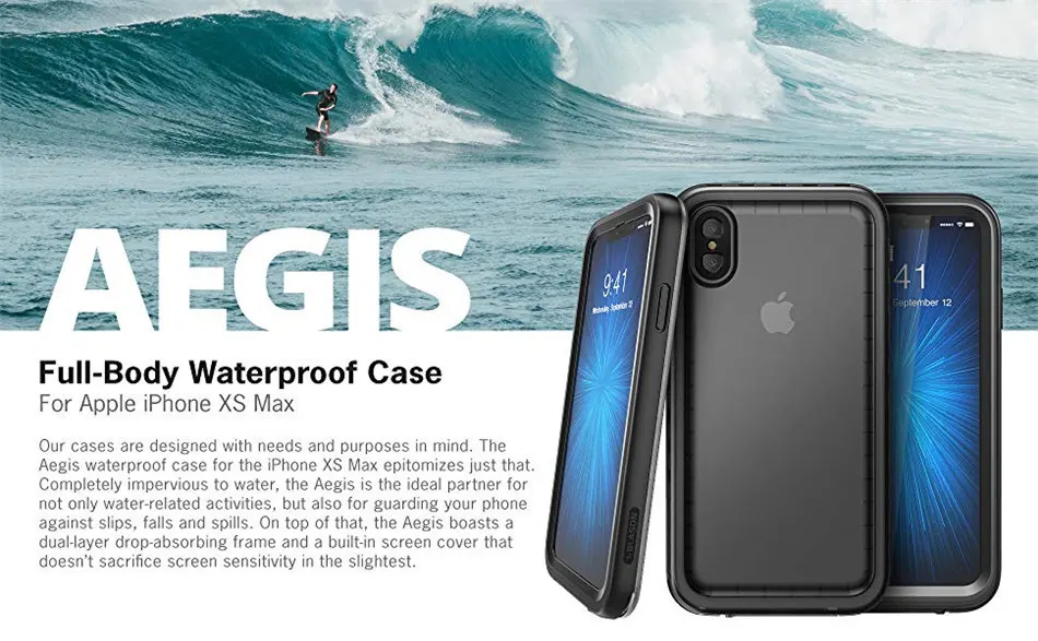 Для iphone Xs Max чехол 6,5 дюймов i-Blason Aegis водонепроницаемый полный корпус прочный защитный чехол со встроенной защитной пленкой