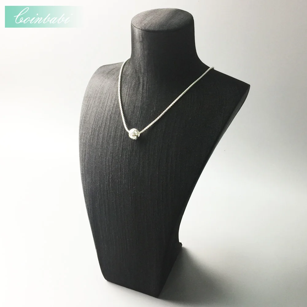 Браслет с бусинами Женский серебристый Подарочный браслет большим отверстием в