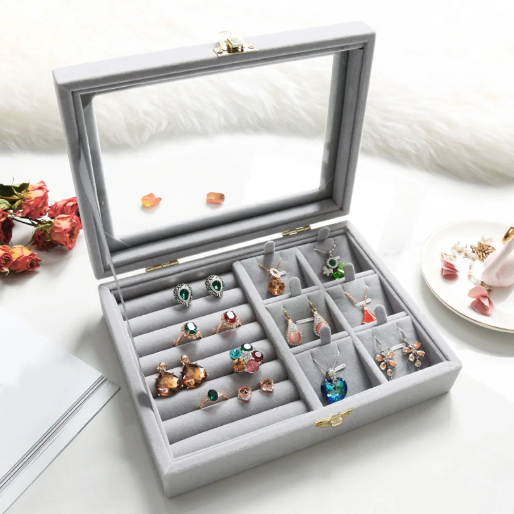 Бархатное стекло с 12 отделениями для хранения|Коробки и ящики хранения| |