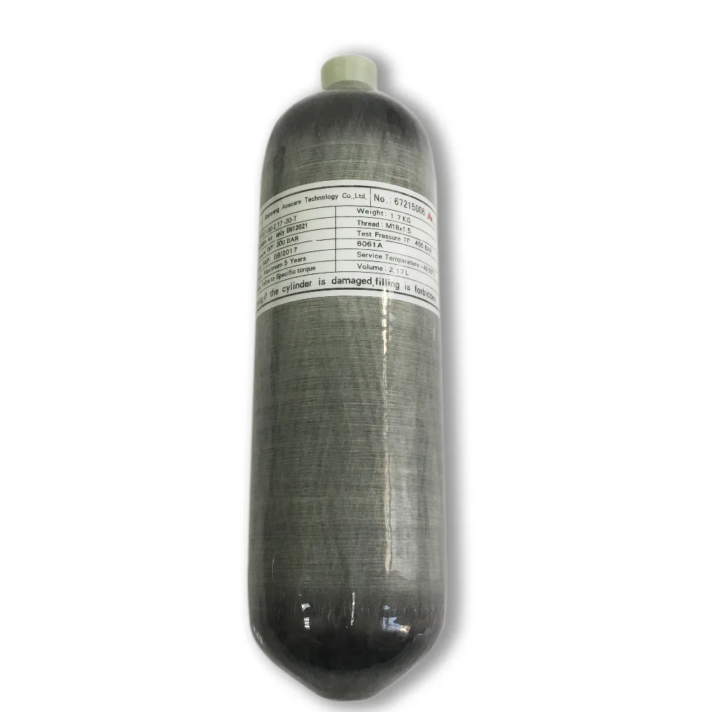 AC1217 2.17L CE High Pressure Air Tanks Softgun Gas Cylinder Carbon Fiber 300bar 4500psi Paintball Drop Shipping Acecare 2019 |
