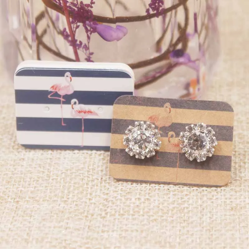 100 шт Фламинго в полоску крафт карты цветные серьги картон популярные продажи