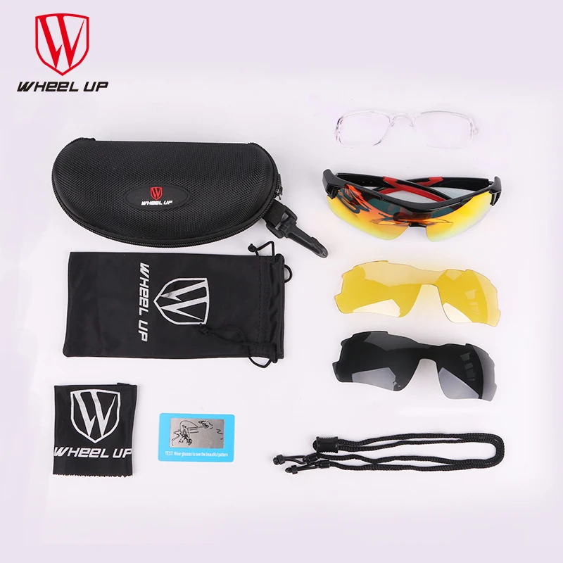 WHeeL UP 3 Lens UV400 Cycling Eyewear Men Women Waterproof Coating Aerodynamic Bicycle Polarized Sunglasses MTB Glasses | Спорт и