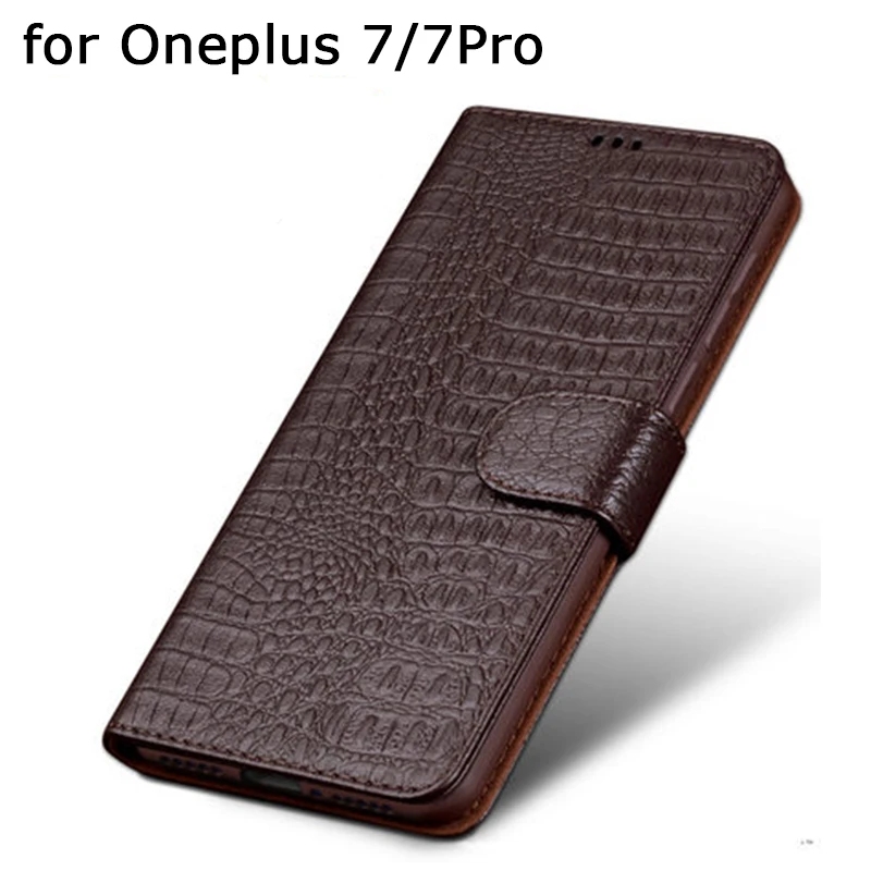 Чехол для Oneplus 7/7 Pro, защита экрана из закаленного стекла для Oneplus 7, чехол из натуральной кожи, Магнитный чехол для Oneplus 7Pro