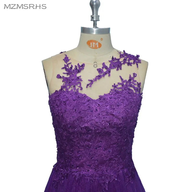 Robe De Soiree Purple Evening Party Dress Real Photos Nude Tulle Diamond Occasion 2017 Formal Long | Свадьбы и торжества
