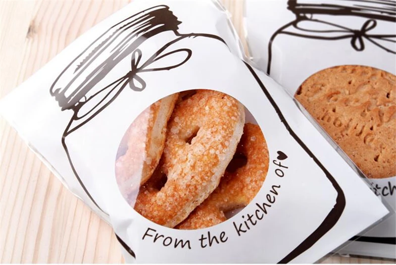 100 шт пластиковые печенья шоколадное печенье Конфеты Прозрачные выпечки