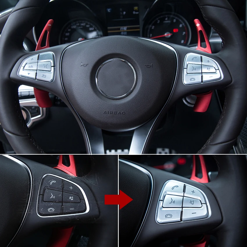 Рулевого наклейка для колес Накладка для Mercedes Benz A, B, C, GLC GLA CLA CLS V класс Вито W176 W246 W205 X253 X156 W447 стайлинга автомобилей