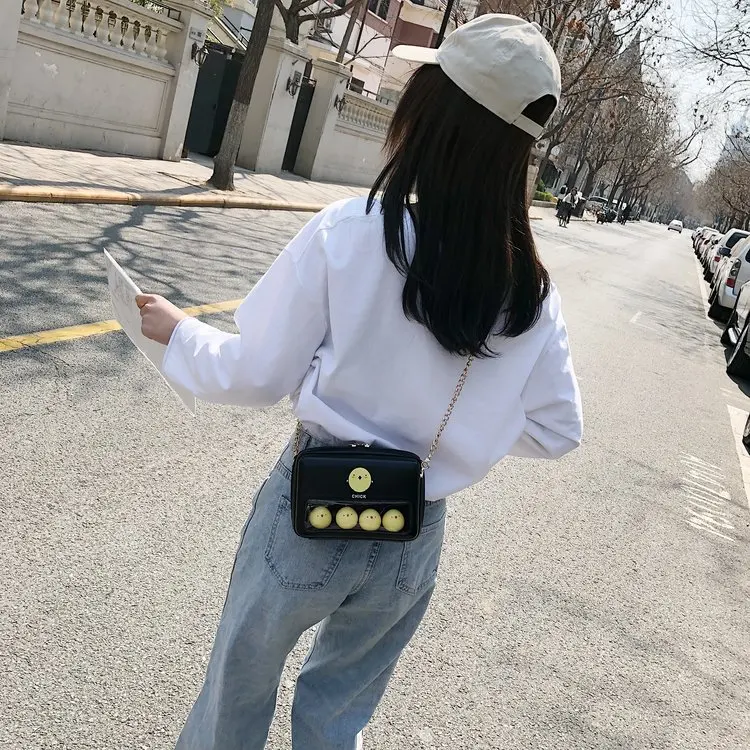 Летние новые модные сумки для женщин pu кожаные сумки женские повседневные Мультяшные цепи женская сумка-мессенджер сумки на плечо