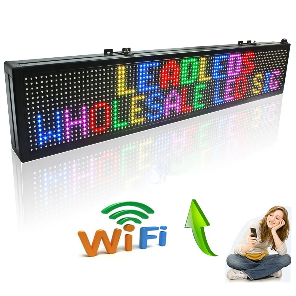 

40inch WiFi 7 color RGB SMD Indoor LED Display WiFi Storefront Message Board,Open Sign Programmable Scrolling Display screen