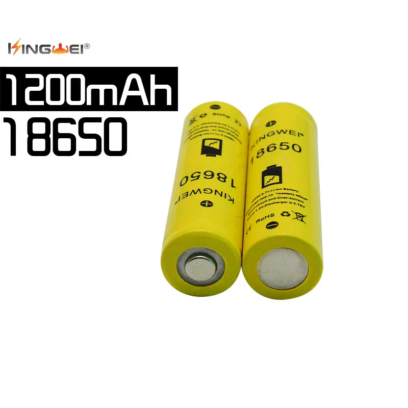 KingWei 18650 100% новый желтый 1200 mAh 3 7 v литиевая батарея литий-ионная аккумуляторная