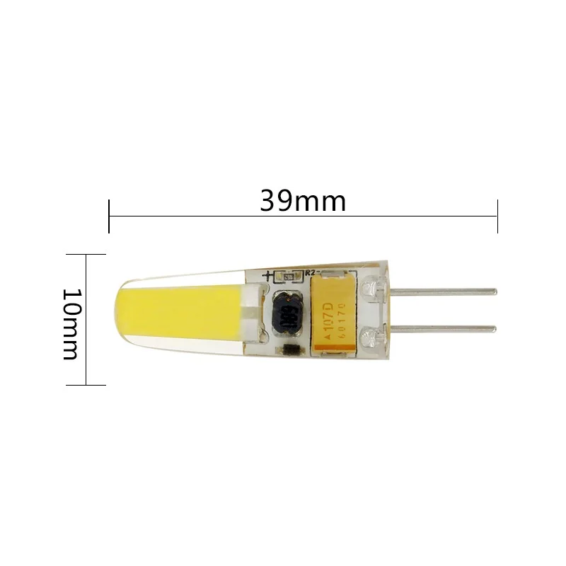 10 шт./партия диммируемая Светодиодная лампа G4 ACDC 12V 2W COB для домашнего освещения