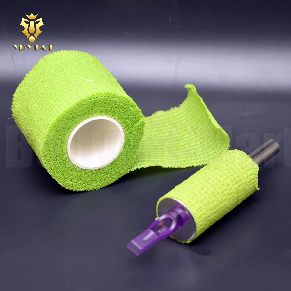 Топ 5 шт. зеленое волшебное Бандажное покрытие рукоятки машинки для татуажа