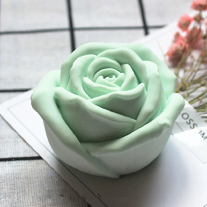 3D Rose Flower Mold Silicone Form For Candle Mould Rose Aromatherapy Candle Silicone Molds DIY Gypsum Clay Craft Home Decoration