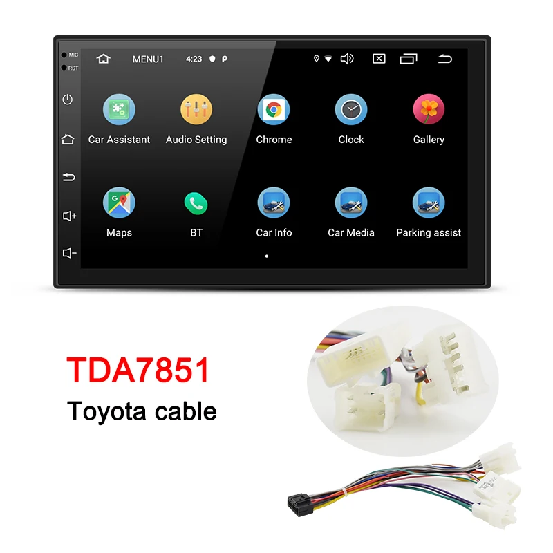 AUTOTOP 2 Din Android 9,0 универсальный автомобильный Радио dvd-плеер для Toyota Nissan Honda hyundai мультимедийная поддержка 4G LTE SIM сеть - Цвет: Toyota Cable