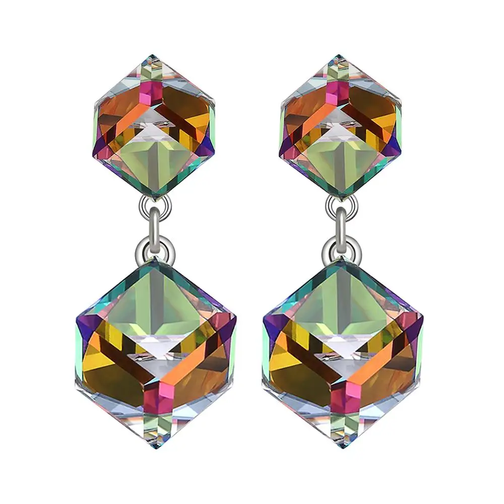 Niumike Embellished with crystals from Swarovski Stud Earrings Women Cubic Crystal Fashion Cute Dangle | Украшения и аксессуары