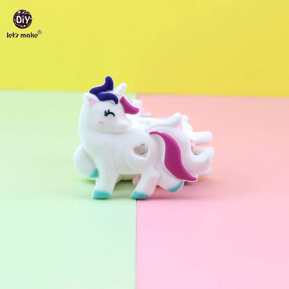 Let's make Baby Прорезыватель для зубов 1 шт. силикон жевания милый Единорог DIY