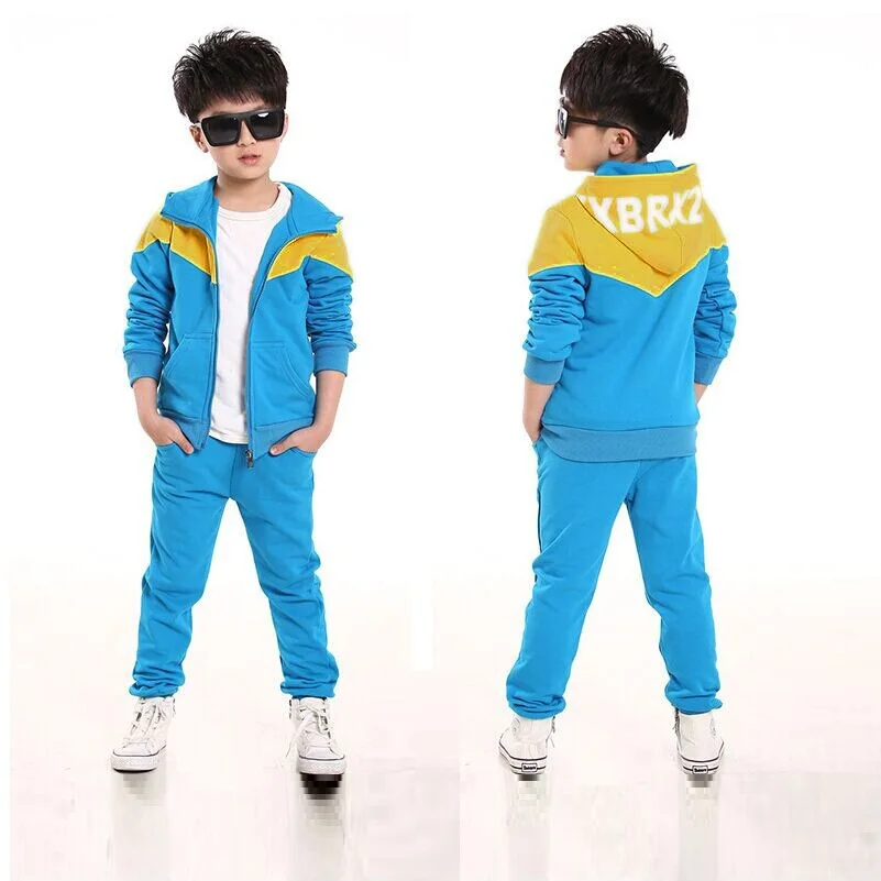 Детская одежда Спортивная комплекта 2 шт. Толстовки + брюки Школа мальчиков