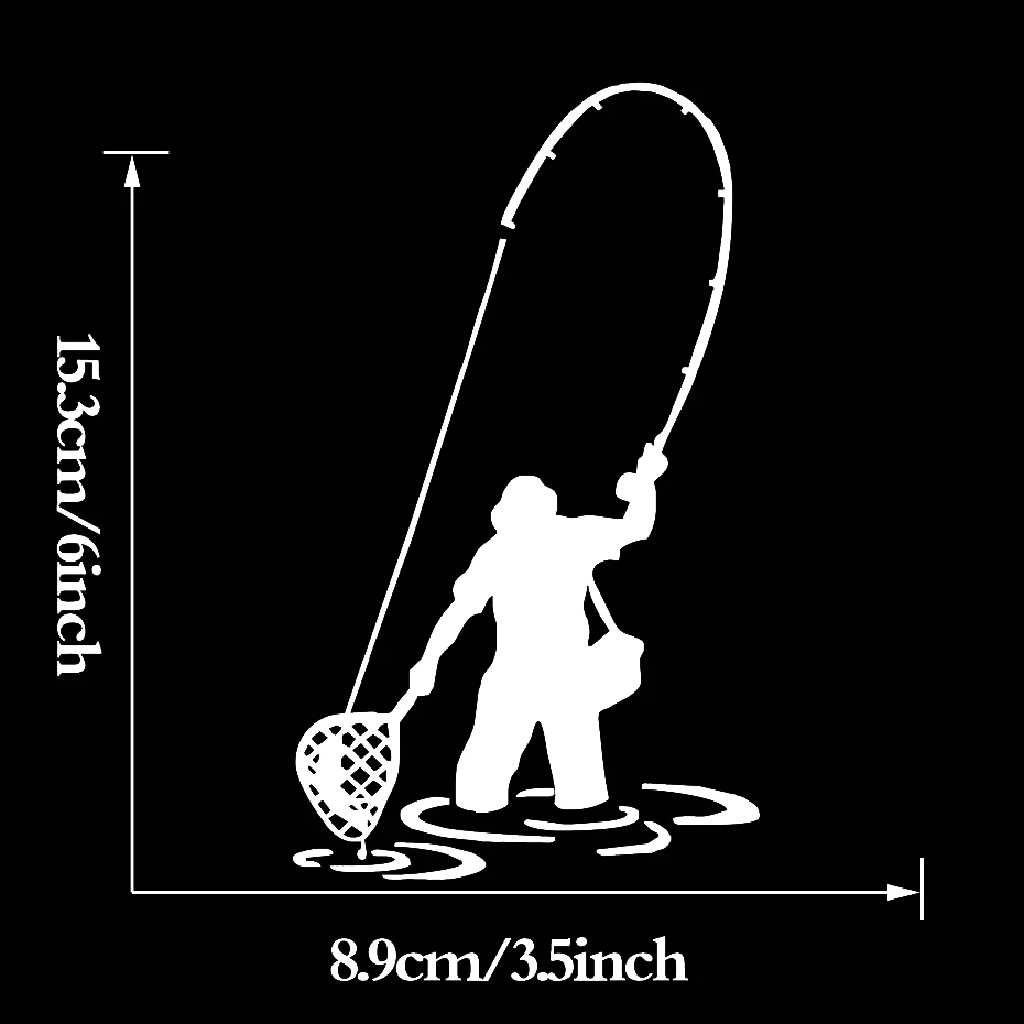 Fly Fishing Fisherman Trout Fish Vinyl Funny Sticker Car Window Laptop Bumper Cute And Interesting Fashion | Автомобили и