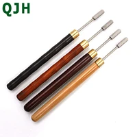 newest diy leather craft double bearing wooden handle edge oil penleather side wax treatment roller wheel accessories tools
