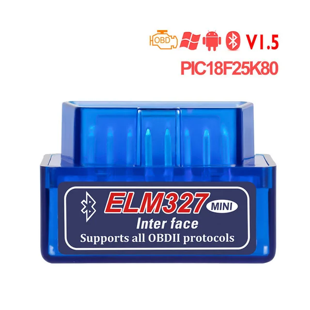 Red PIC18F25K80 чип супер мини OBD2 ELM327 V1.5 Bluetooth диагностический инструмент v 1,5 obd2elm 327 работает на Android Крутящий момент PIC код ридер - Цвет: Red