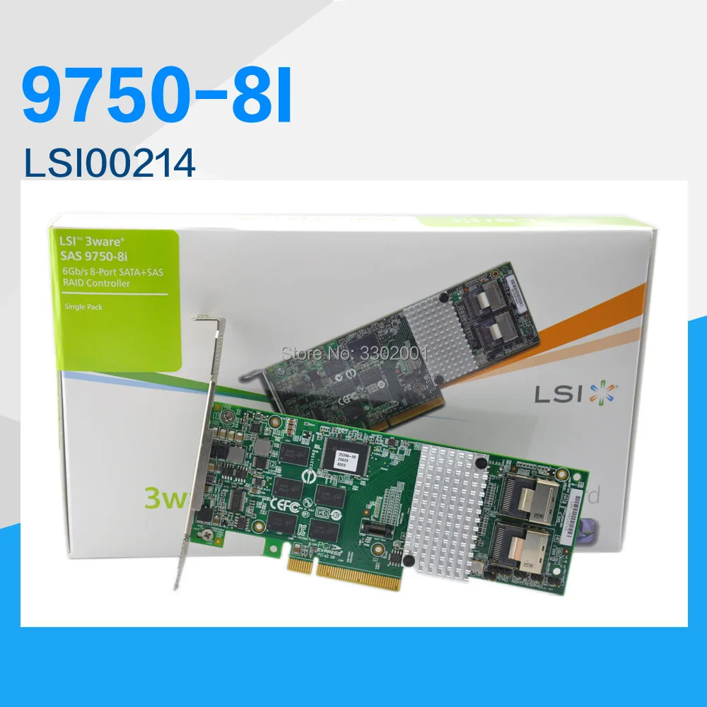 FANMI LSI 3ware 9750-8i LSI00214 PCI-E2.0x8 LSISAS2108 512 Мб кэш-контроллер SFF8087 MiniSAS SAS кабель в комплект не