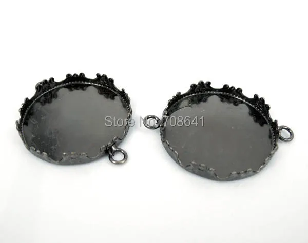 Пустые аксессуары для браслетов с 2 петлями коннекторы основы камеи кабошоны