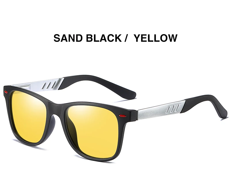 Sand Black -Yellow Новинка, поляризованные солнцезащитные очки для мужчин и женщин, для вождения, очки ночного видения, модные солнцезащитные очки, UV400, gafas de sol hombre - Цвет линз: Sand Black -Yellow
