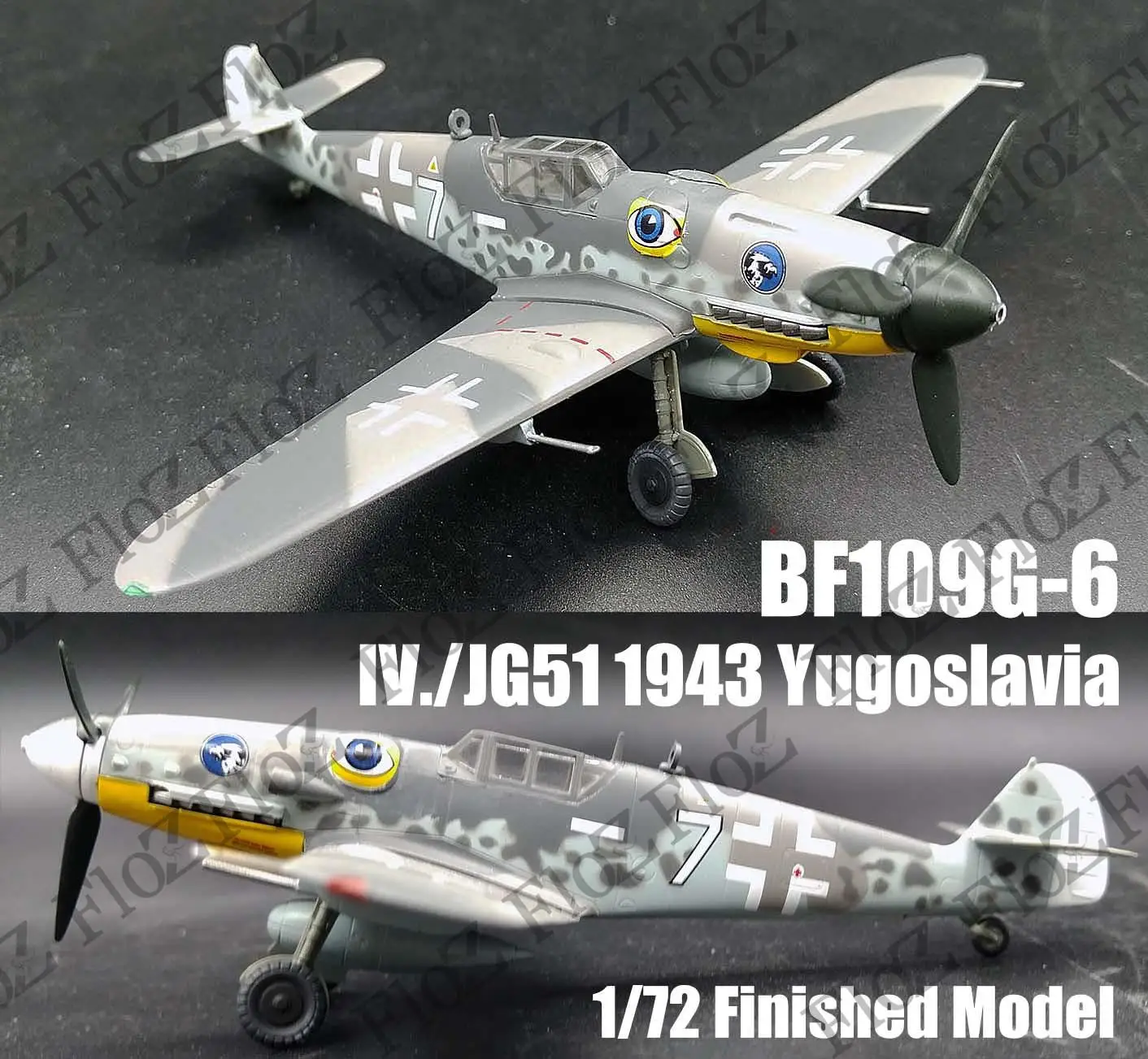 WWII BF109 G-6 Me 109 IV JG.51 1943 1/72 готовая модель |