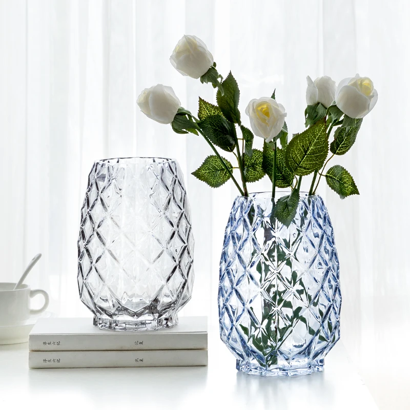 Скандинавская стеклянная ваза ПРОСТАЯ ПРОЗРАЧНАЯ разноцветная гидропонная для