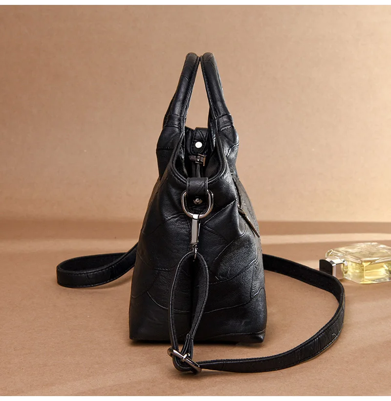 Винтажная Роскошная сумочка женская сумка из натуральной кожи черного и коричневого цвета модные женские сумки через плечо для женщин