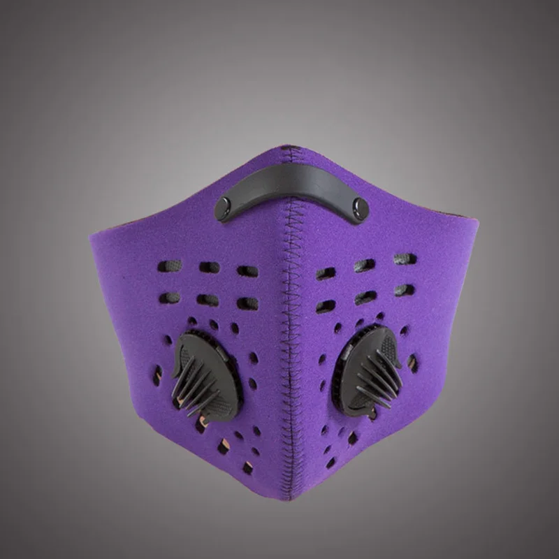 PURPLE Ветрозащитная велосипедная полумаска для езды на велосипеде, пылезащитный активированный уголь, дышащая Пылезащитная маска для езды на велосипеде, RR7356 - Цвет: PURPLE
