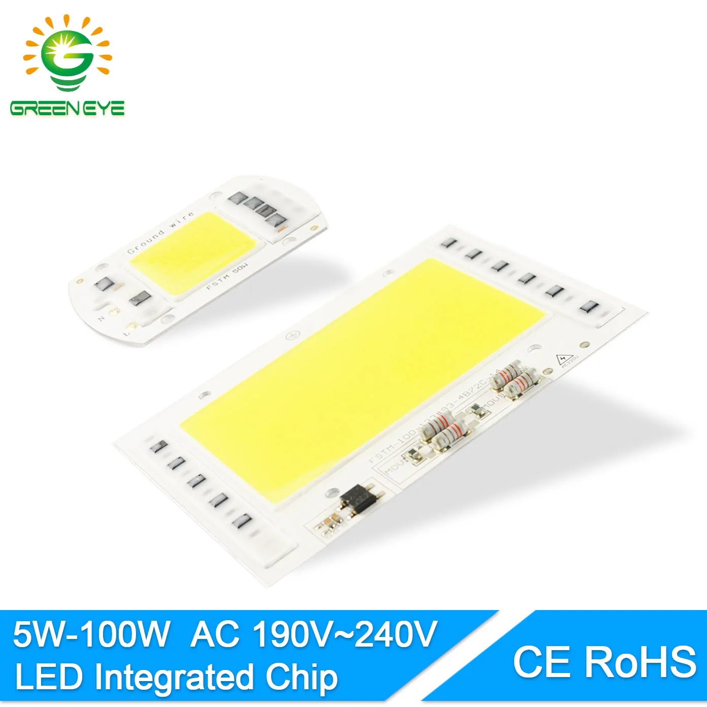 Светодиодный чип GreenEye 220 В переменного тока 5 100 Вт 50/30/20/10 Вт|high lumen|chip 50wled lamp chip |