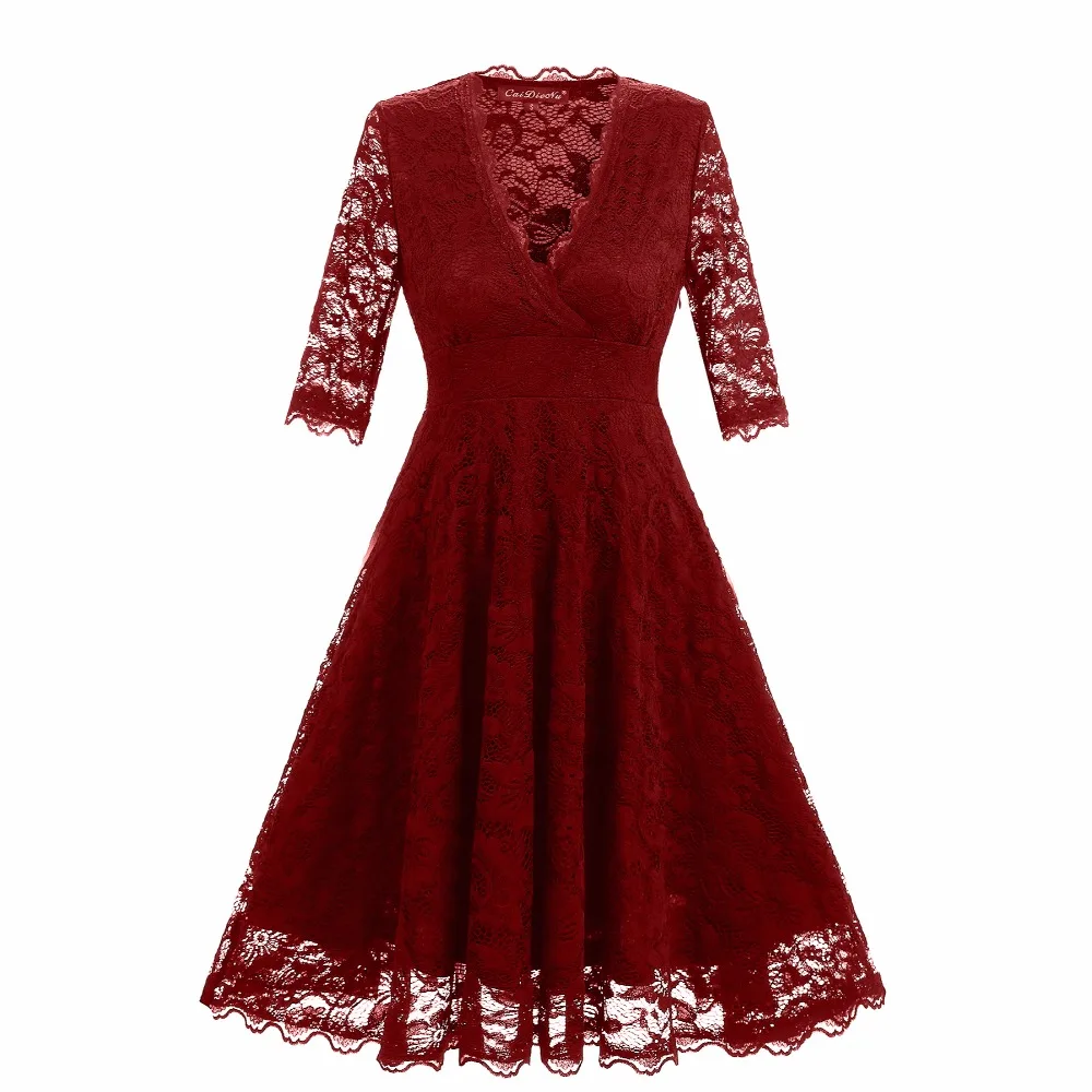 Женское винтажное узкое кружевное вечернее платье с глубоким v-образным вырезом
