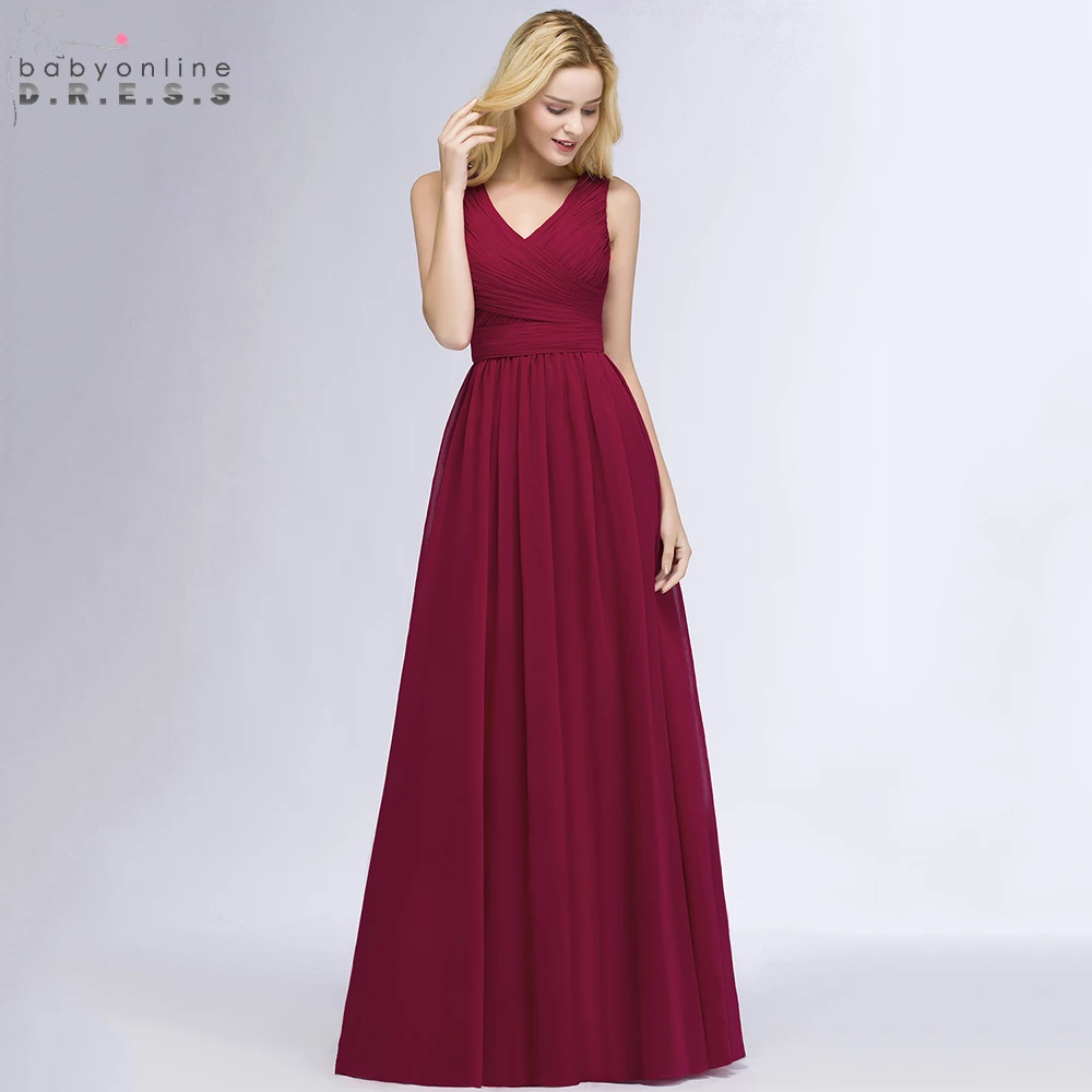 Babyonline одно плечо длинные шифоновые вечерние платья 2019 Ruched официальная одежда на