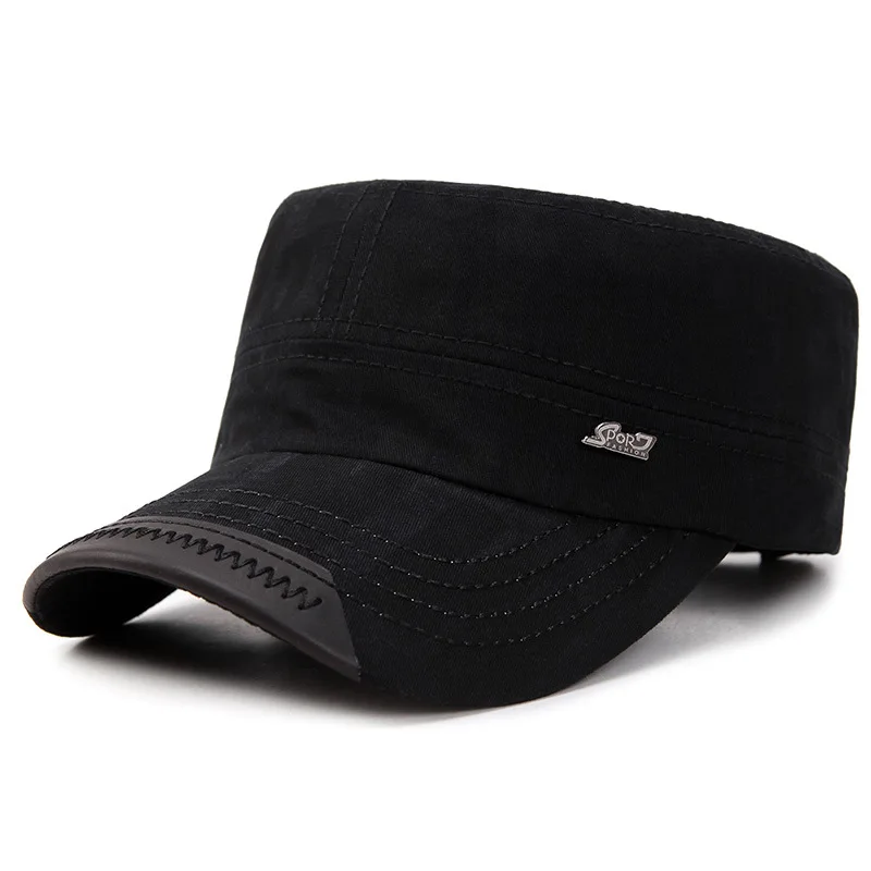 Весенние армейские плоские шляпы Newsboy кепка мужская Ретро Gorra Plana Кепка s камуфляжная британская Классическая Повседневная Кепка - Цвет: Черный